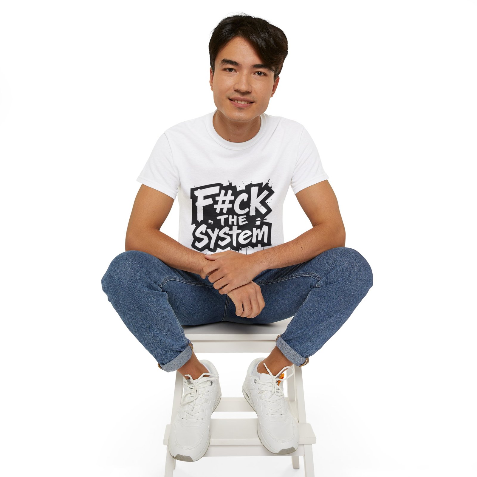 F#ck the System Men's Cotton T-Shirt - Image 4