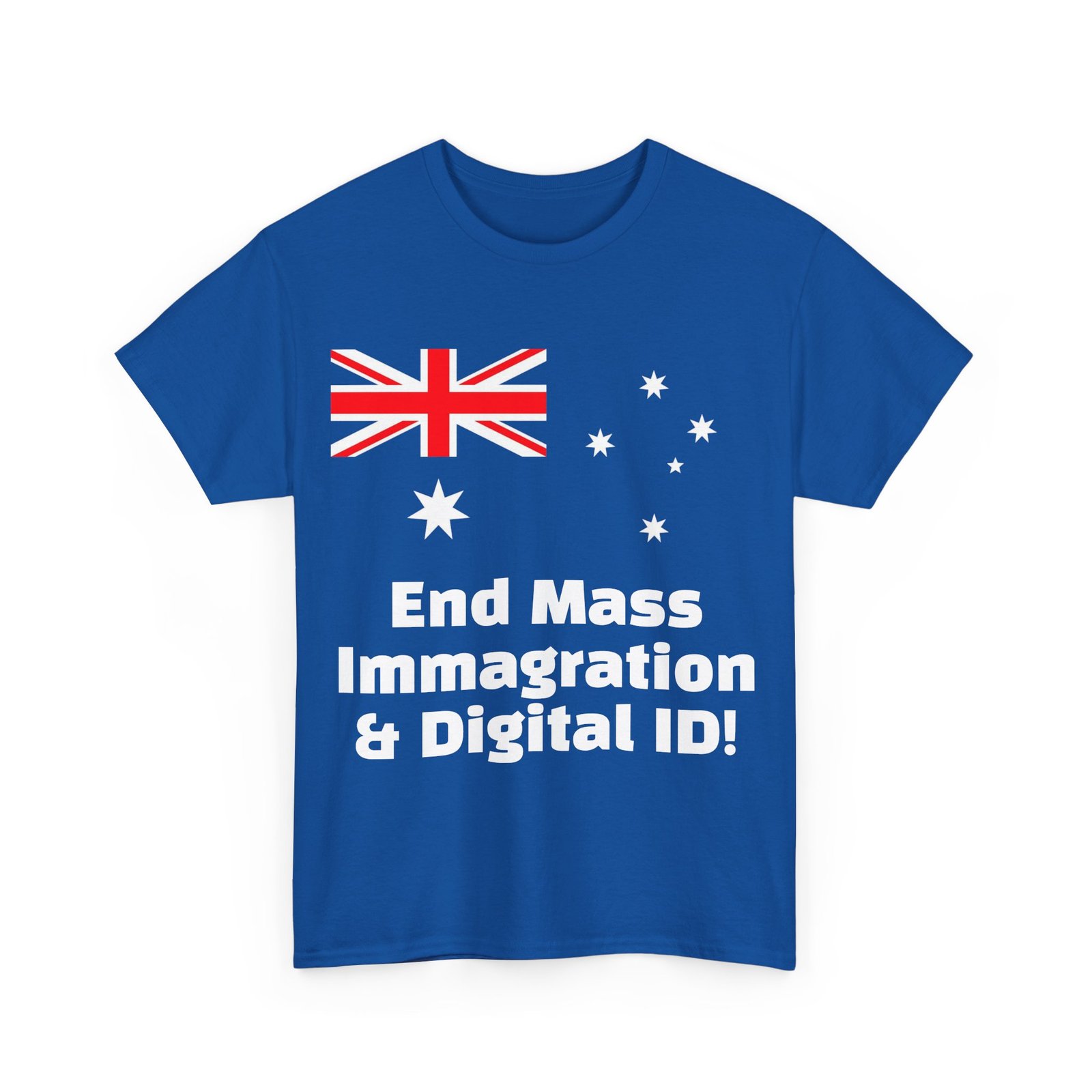 End Mass Immigration & Digital ID's Men's Cotton T-Shirt - Image 3